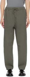 Craig Green Khaki Embroidered Linestitch Trousers In Green