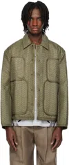 Craig Green Khaki Quilted Worker Jacket In Green