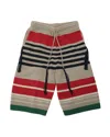 Craig Green Knitted Stripe Shorts With Fringe Detailing In Gray