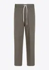 Craig Green Logo-embroidered Drawstring Straight-leg Pants In Green