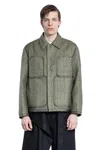 Craig Green Quilted Cotton Blend Jacket With Adjustable Drawstring In Green