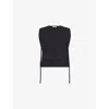 Craig Green Mens Black V-neck Contrast-trim Knitted Vest