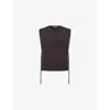 Craig Green Mens Dark Brown V-neck Contrast-trim Knitted Vest In Brown
