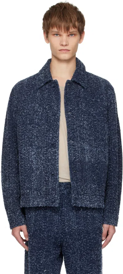 Craig Green Navy Towel Denim Jacket In Blue