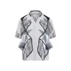 Craig Green Patchwork Blue Cotton Shirt With Bowling Collar