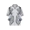 Craig Green Patchwork Blue Cotton Shirt With Bowling Collar