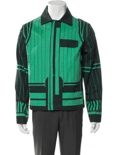 Pre-owned Craig Green Patterned Trucker Jacket In Green