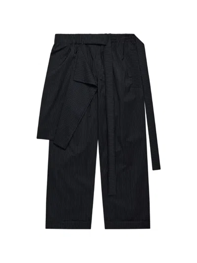 Craig Green Pinstripe Belt Trousers In Black