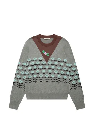 Craig Green Pixel Flower Sweater In Gray