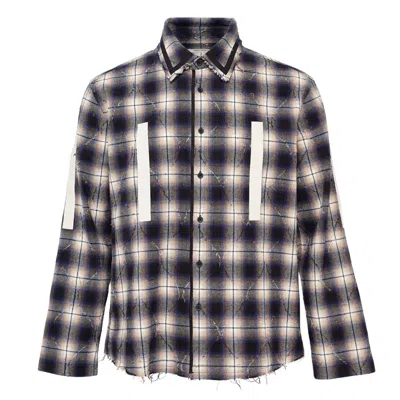Craig Green Plaid Split Shirt In Blue