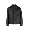 Craig Green Quilted Black Down Jacket With Fixed Hood In Black