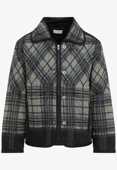 Craig Green Quilted Plaid Fade Jacket In Gray