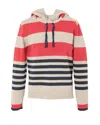Craig Green Red Landscape Stripe Hooded Sweater With Fringe Detail In Multi