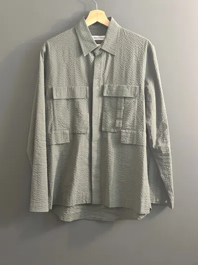 Pre-owned Craig Green Seersucker Military Shirt In Miltary Green
