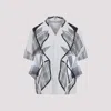 Craig Green Patchwork Blue Cotton Shirt With Bowling Collar