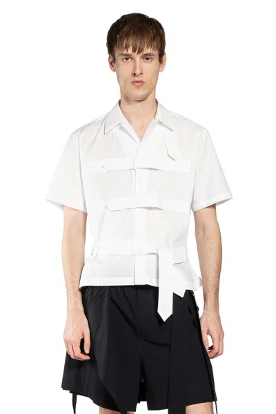 Craig Green Short Sleeve Belt Shirt In White