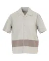 Craig Green Short Sleeve Cotton Shirt With Stripe Detailing In Gray
