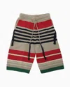 Craig Green Knitted Stripe Shorts With Fringe Detailing In Multi