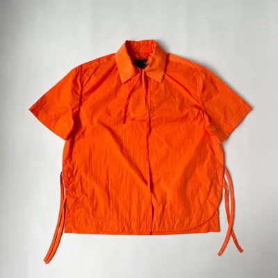 Pre-owned Craig Green S/s 16 Nylon Lace Tie Shirt In Safety Orange