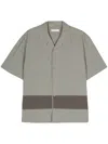 Craig Green Stripe-detail Poplin Cotton Shirt In Grey