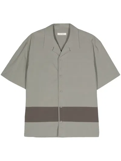 Craig Green Stripe-detail Poplin Cotton Shirt In Grey
