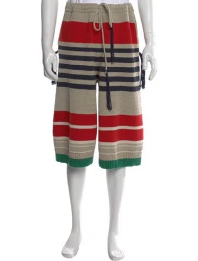 Pre-owned Craig Green Striped Jogger Shorts In Red