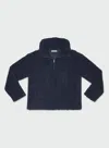 Craig Green Handmade Loopback Pullover With Half Zip Detail In Blue