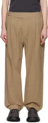 Craig Green Tan Double Pleat Trousers In Beige