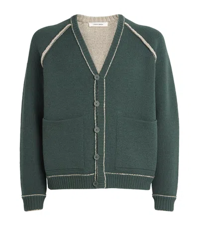 Craig Green Tape Knit Cardigan In Green