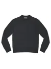 Craig Green Textured Grey Wool Jumper With Felt Patch Detail In Black