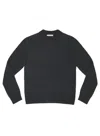 Craig Green Textured Grey Wool Jumper With Felt Patch Detail In Black
