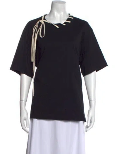 Pre-owned Craig Green Tie Neck Short Sleeve T-shirt In Black