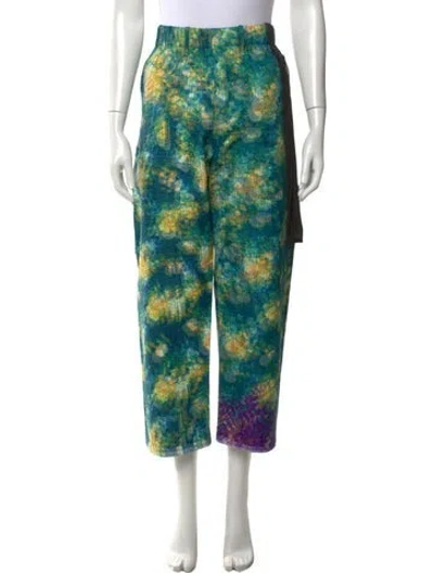 Pre-owned Craig Green Tie-dye Print Wide Leg Pants In Green