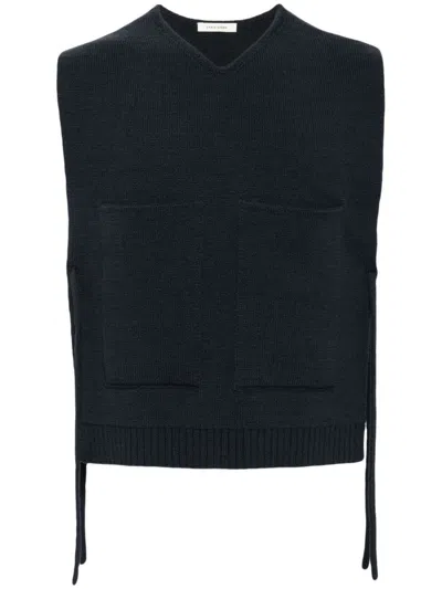 Craig Green V Neck Knitted Vest In Blue