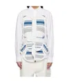Craig Green White & Navy Hand-embroidered Harness Vest In White