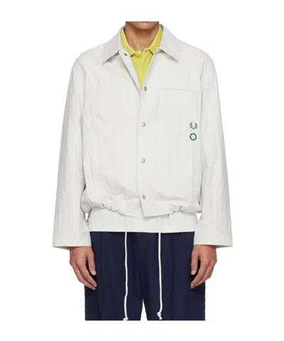 Craig Green X Fred Perry Collaboration Empty Quilted Long-sleeve Casual Jacket In White