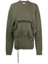 Craig Green Zip-pocket Asymmetric Jumper In Green