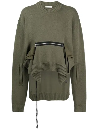 Craig Green Zip-pocket Asymmetric Jumper In Green