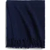 Crane Air Deep Current Knit Throw Blanket In Blue