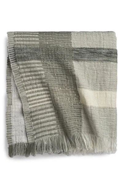 Crane Air Zen Garden Plaid Throw In Green