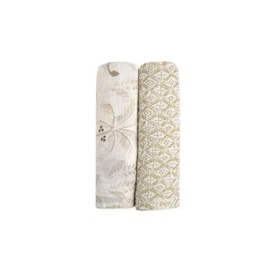 Crane Baby 2-pack 100% Cotton Swaddle, Safari Animal Pattern, Soft And Durable, By  In Brown;white