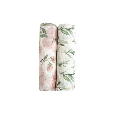 Crane Baby 2-pack 100% Cotton Swaddle, Soft And Durable Floral Pattern By  In White;pink