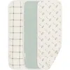 Crane Baby 3-pack Assorted Organic Cotton Burp Cloths Set In White