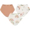 Crane Baby Kids'  3-pack Cotton Muslin Bandana Baby Bibs In Multi