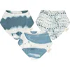 Crane Baby Kids'  3-pack Cotton Muslin Bandana Baby Bibs In Blue