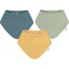 Crane Baby Kids'  3-pack Cotton Muslin Bandana Baby Bibs In Teal Ivory Multi