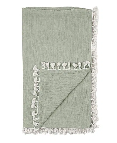 Crane Baby Baby Girls 6 Layer Muslin Blanket In Green