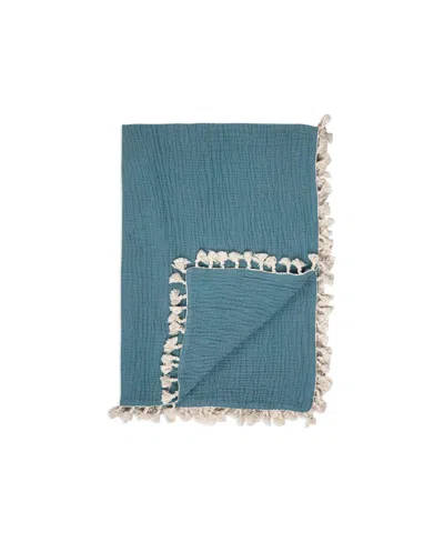 Crane Baby Baby Boys 6 Layer Muslin Blanket In Blue