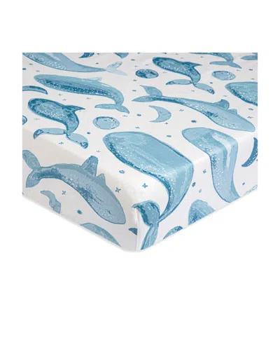 Crane Baby Baby Boys Cotton Ocean Caspian Crib Sheet In Blue,white