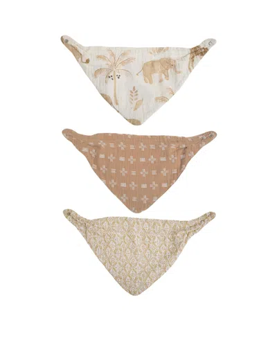 Crane Baby Baby Boys Or Baby Girls Kendi Muslin Bibs, 3 Piece Set In Multi